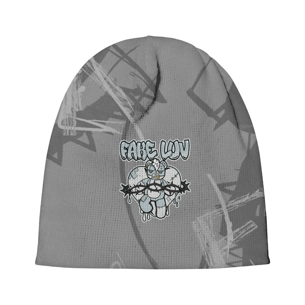 Beanie Hat To Match Black Wolf Grey 12s - False Romance Hugz Messyz Graphic