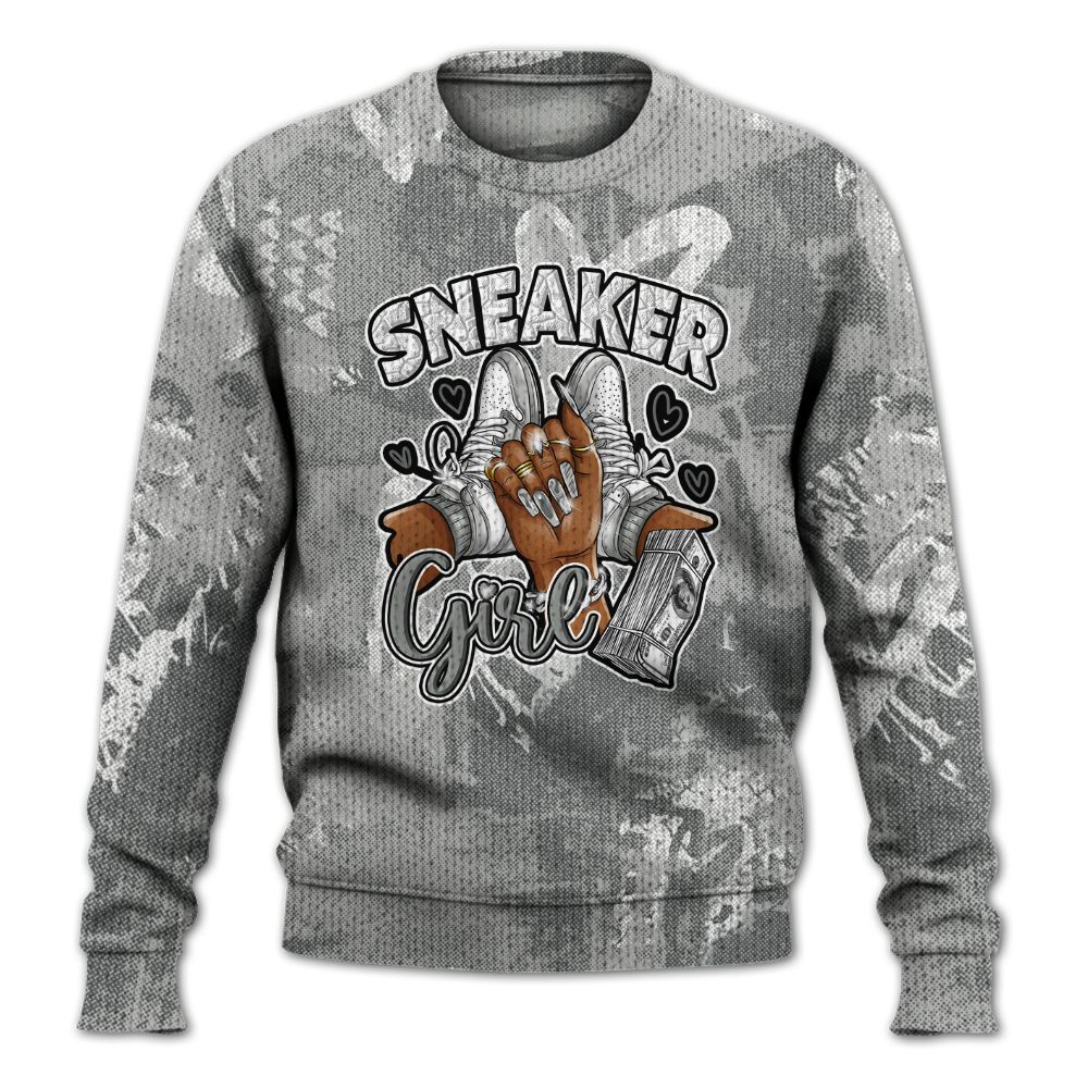 Knitted Sweater To Match Retro Wet Cement 4s - Sneakerz Girlz Heart Grunge