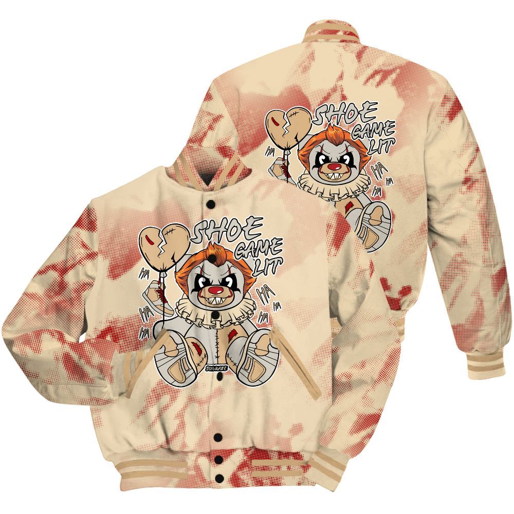 Varsity Jacket To Match Dunk Low Strawberry Waffle Shirt - Shoe Game Bear Abstract Halftone All Over Print