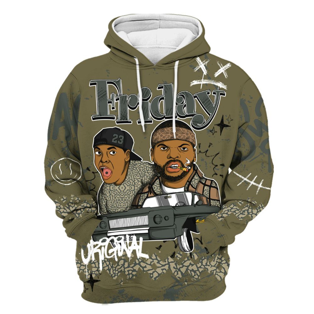 Hoodie To Match Retro Family Affair 3s - Friday Sneaker Crayon All Over Print