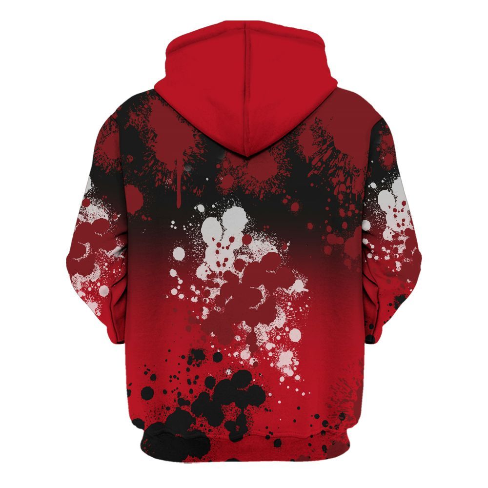 Hoodie To Match Bred Velvet 11s - God Blessed Ink Drip All Over Print