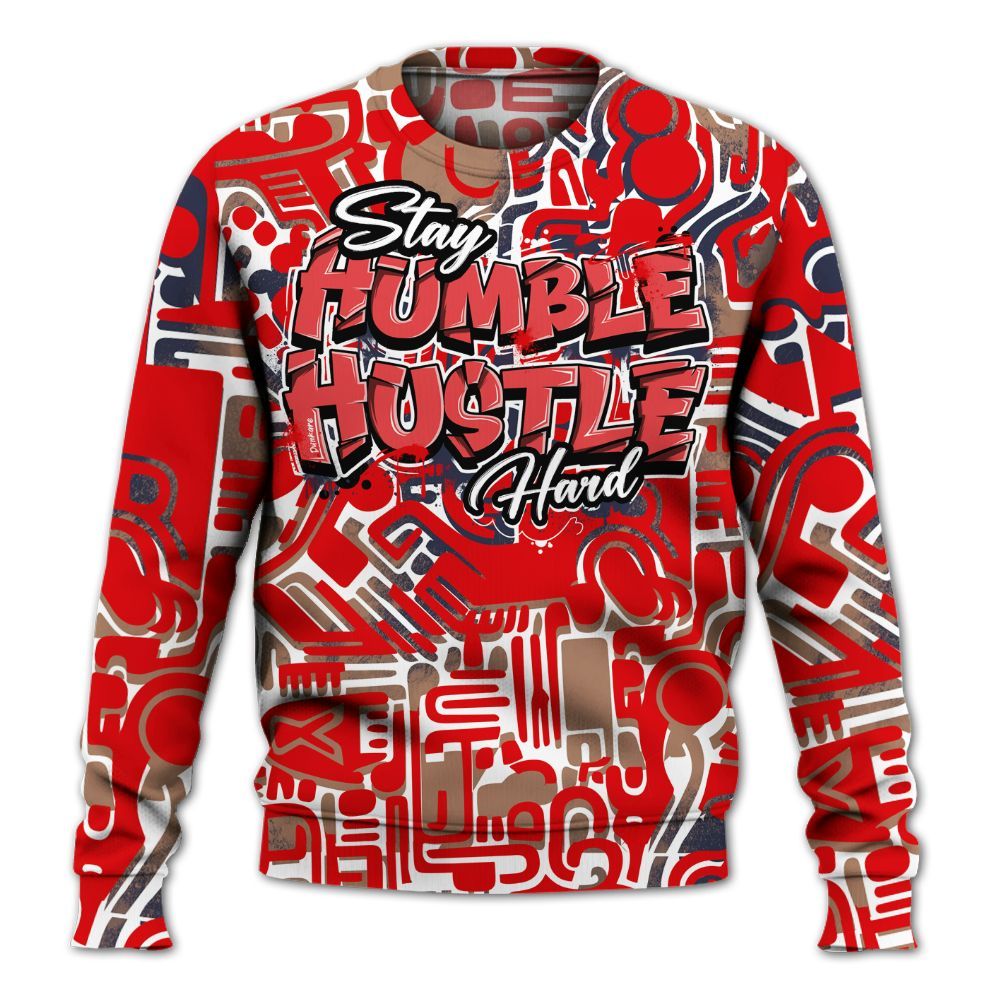 Sweatshirt To Match Low OG Howard Bison 1s - Humble Hustle Retro All Over Print