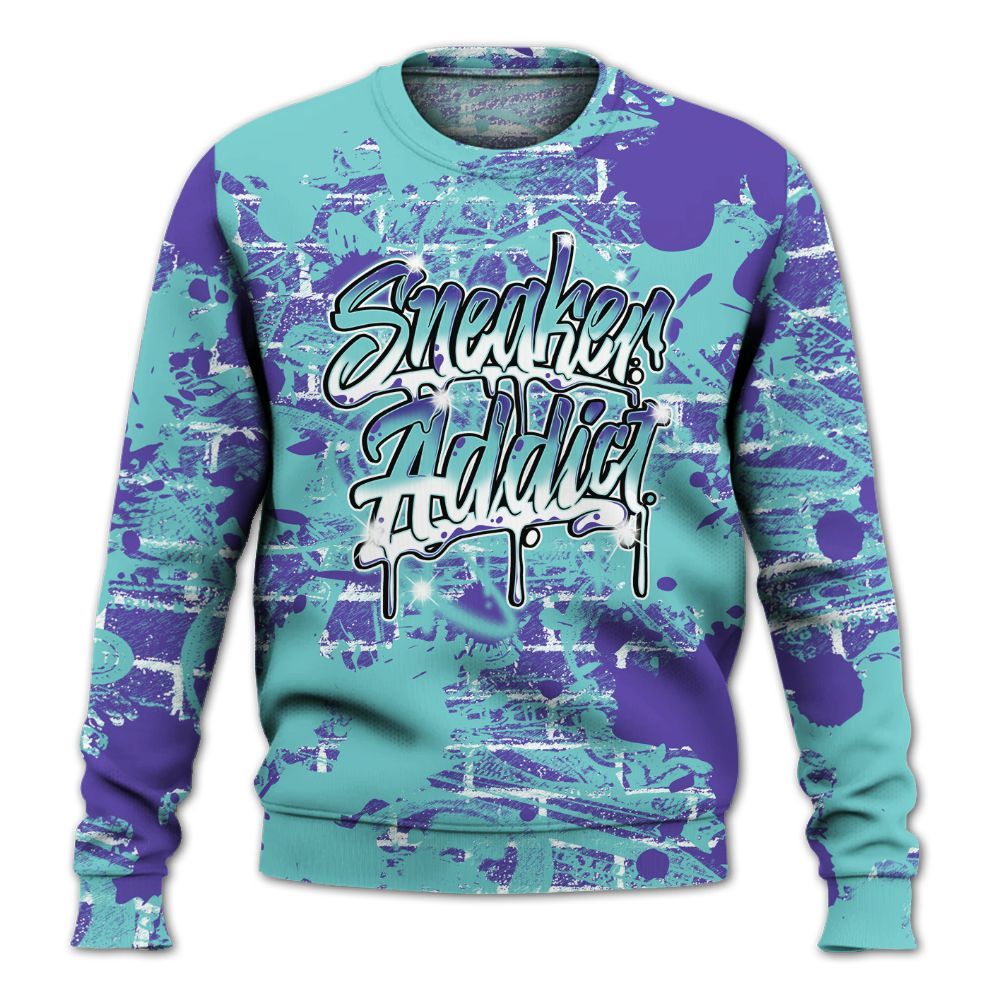 Sweatshirt To Match Low Hornets 1s - Addiction Sneakers Graphic Street Art All Over Print