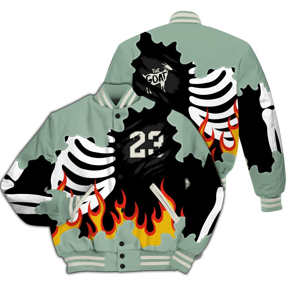 Varsity Jacket To Match Joins Year Of The Snake 5s - Burning Skeleton 23 G.O.A.T All Over Print