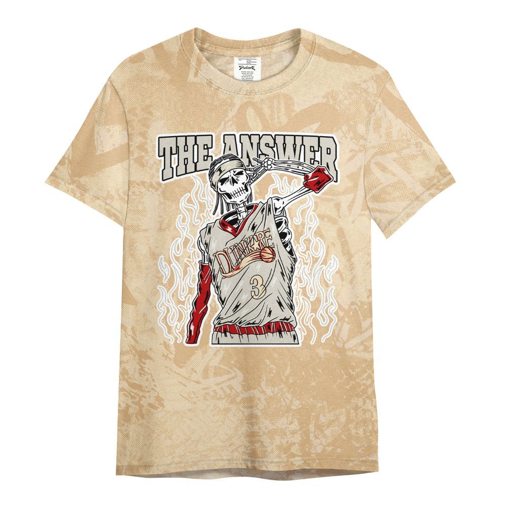 Shirt To Match Dunk Low Strawberry Waffle - Allen Answer Skeleton Heart All Over Print