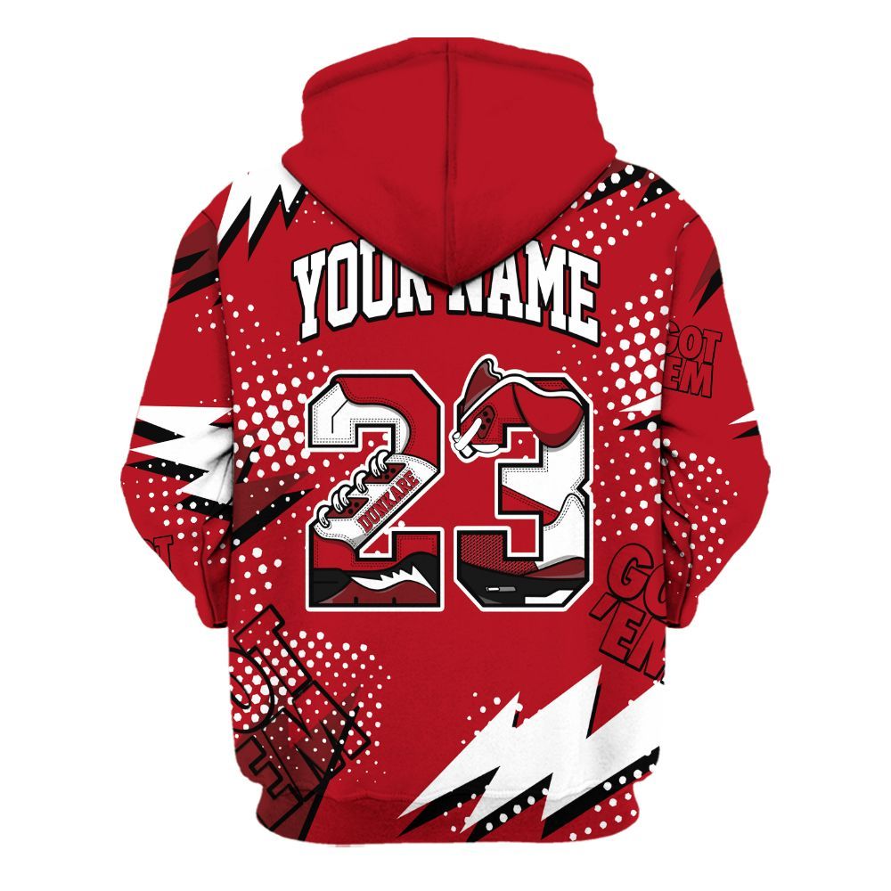 Hoodie To Match Bred Velvet 11s - Custom Name Number 23 5s All Over Print