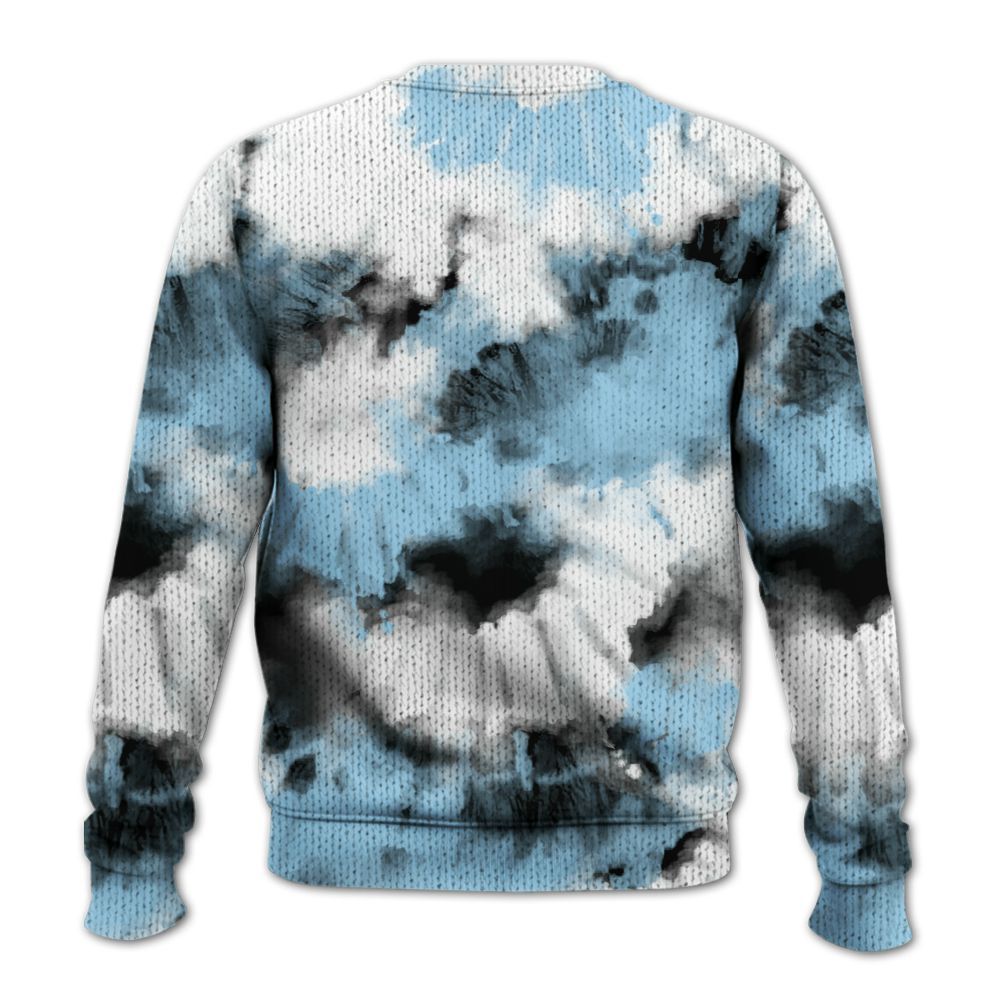 Knitted Sweater To Match Legend Blue 11s - Tie Dye FK Around Find Out