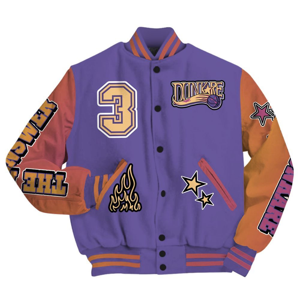 Varsity Jacket To Match Book Sunset 1s - Allen Answer Skeleton All Over Print