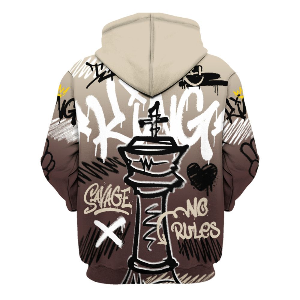 Hoodie To Match Burgundy Crush 3s - Street King Chess Streetwear All Over Print