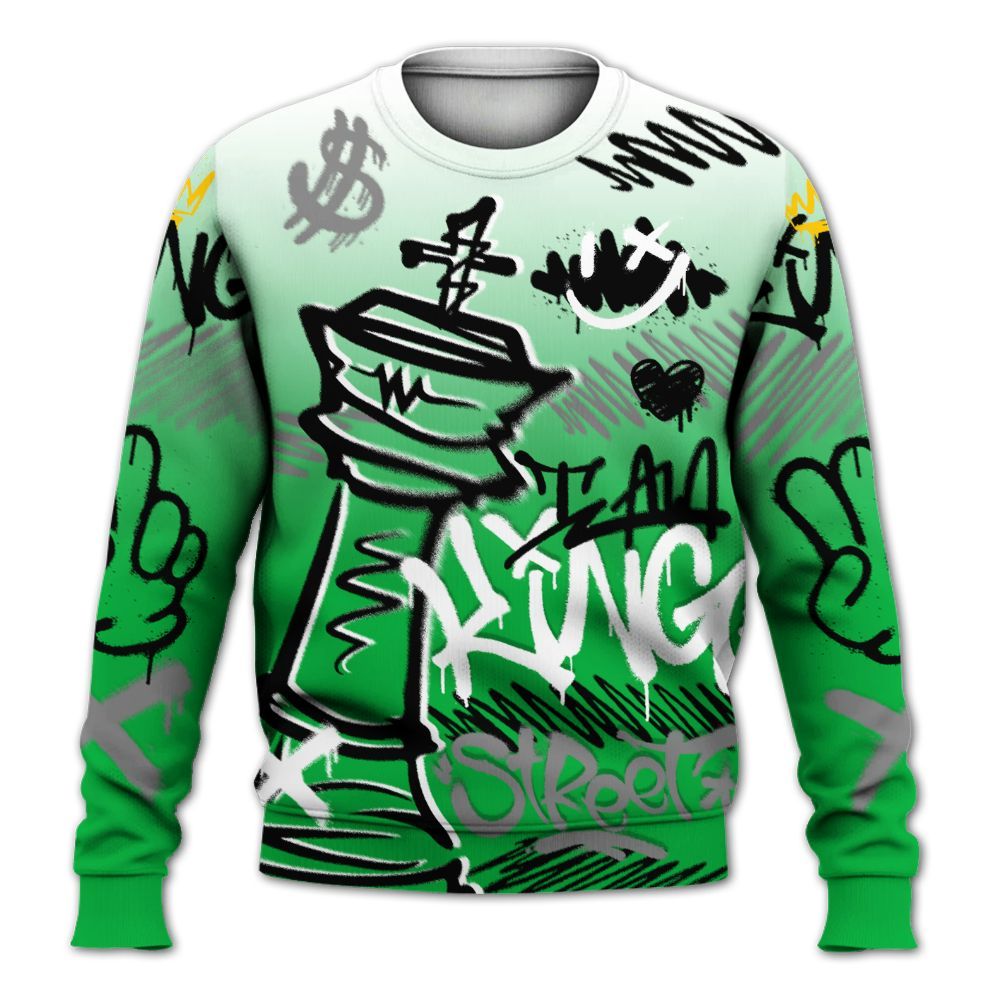 Sweatshirt To Match Lucky Green 5s - Street King Chess Streetwear All Over Print