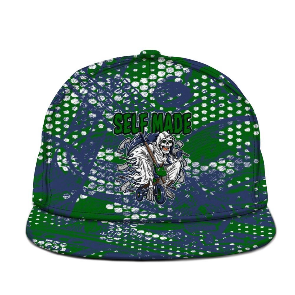 Snapback To Match Midnight Navy 13s - Self Make Skeleton Banknotes Art Graphic