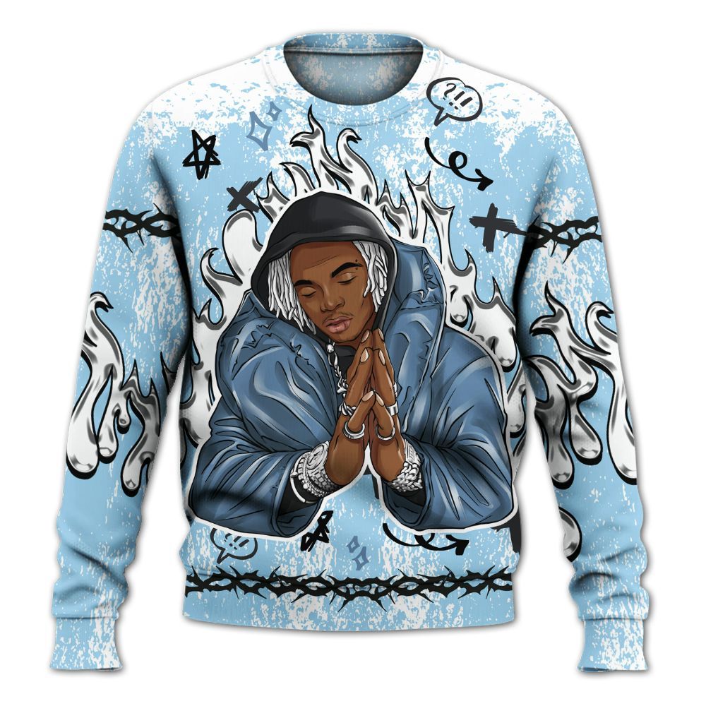 Sweatshirt To Match Legend Blue 11s - Trappin' Unique Graphics All Over Print