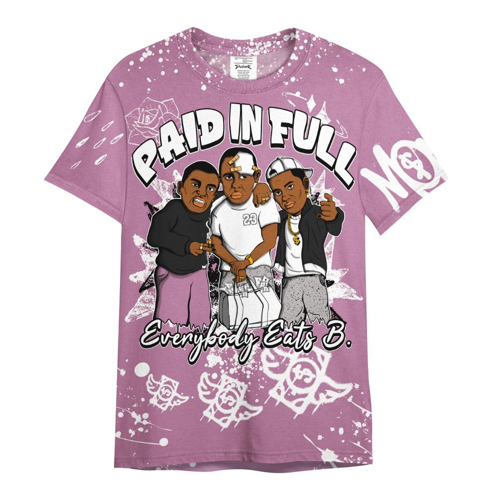 Shirt To Match Neutral Grey Black White Orchid 4s - Everybody Paid In Full Crayon All Over Print