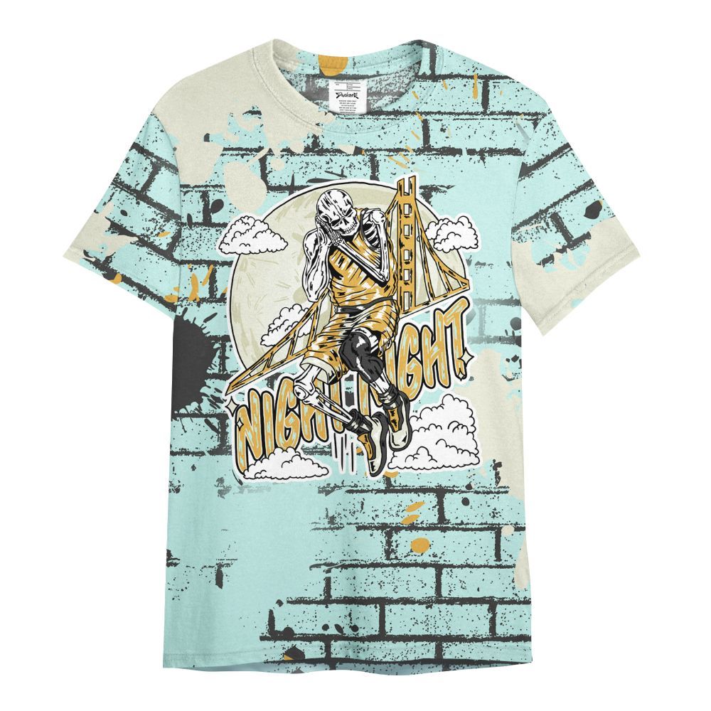 Shirt To Match Pure Platinum 4s - Seeya Skeleton Brick All Over Print