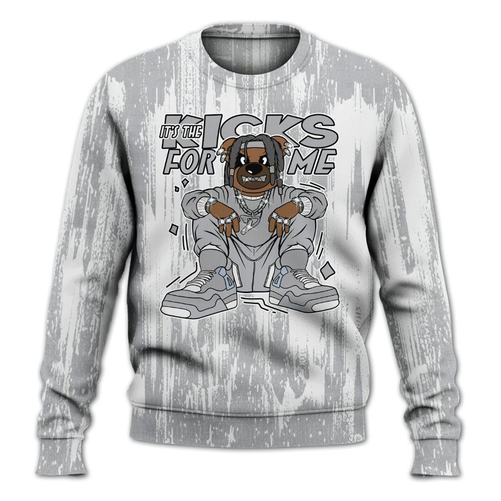 Sweatshirt To Match Low OG Wolf Grey 1s - Sneakers Bear Glitch Art All Over Print