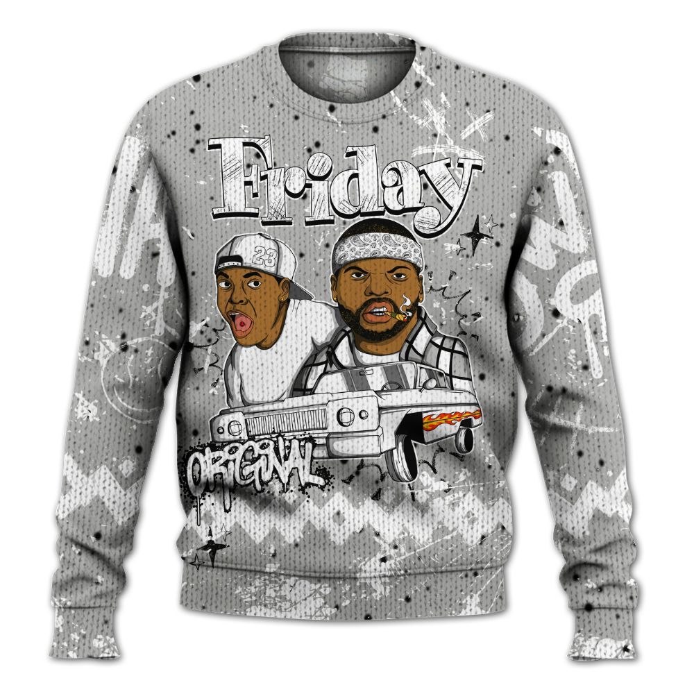 Knitted Sweater To Match Retro White Oreo 4s - Friday Sneaker Crayon