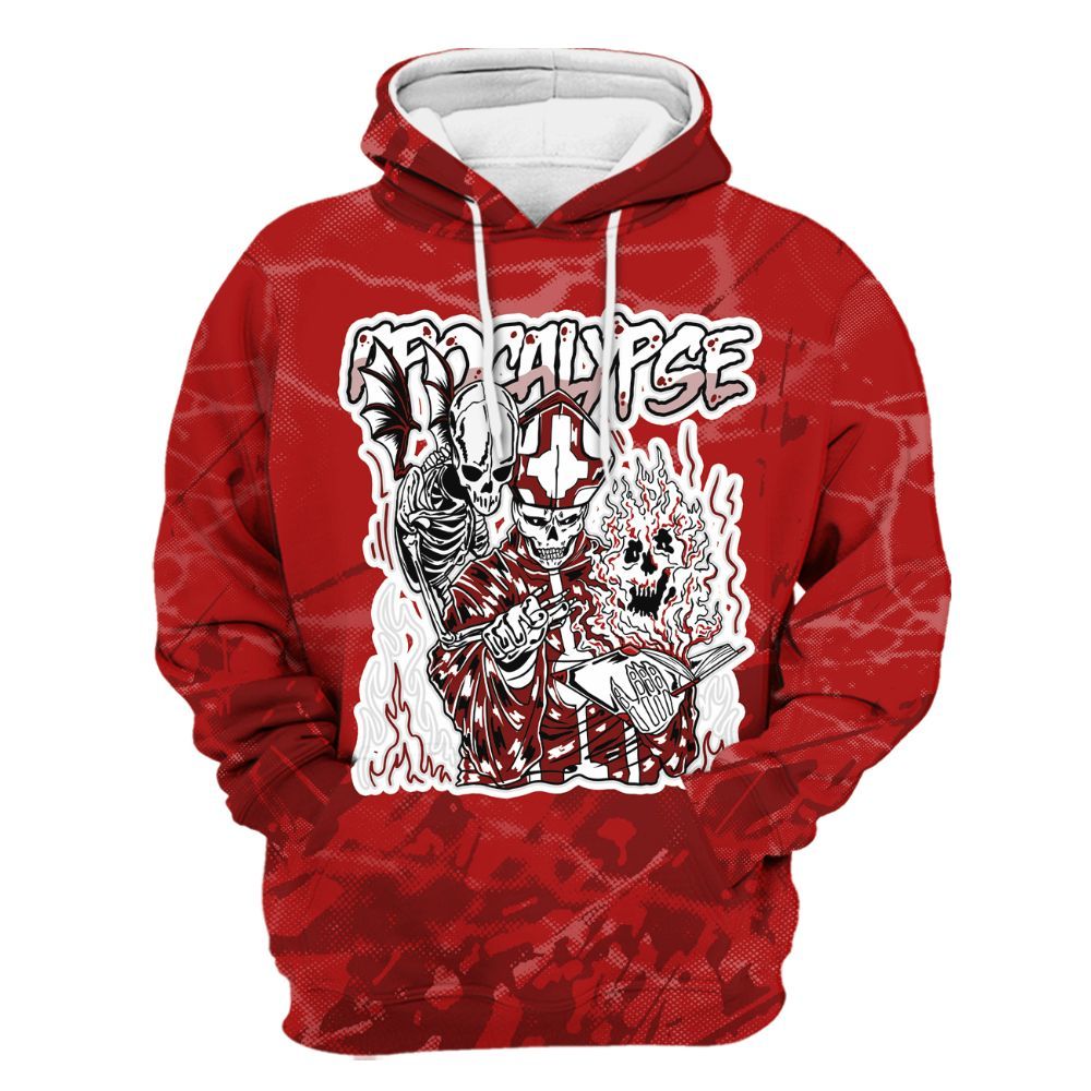 Hoodie To Match Red Taxi 12s - Apocalypse Skeleton Profound All Over Print