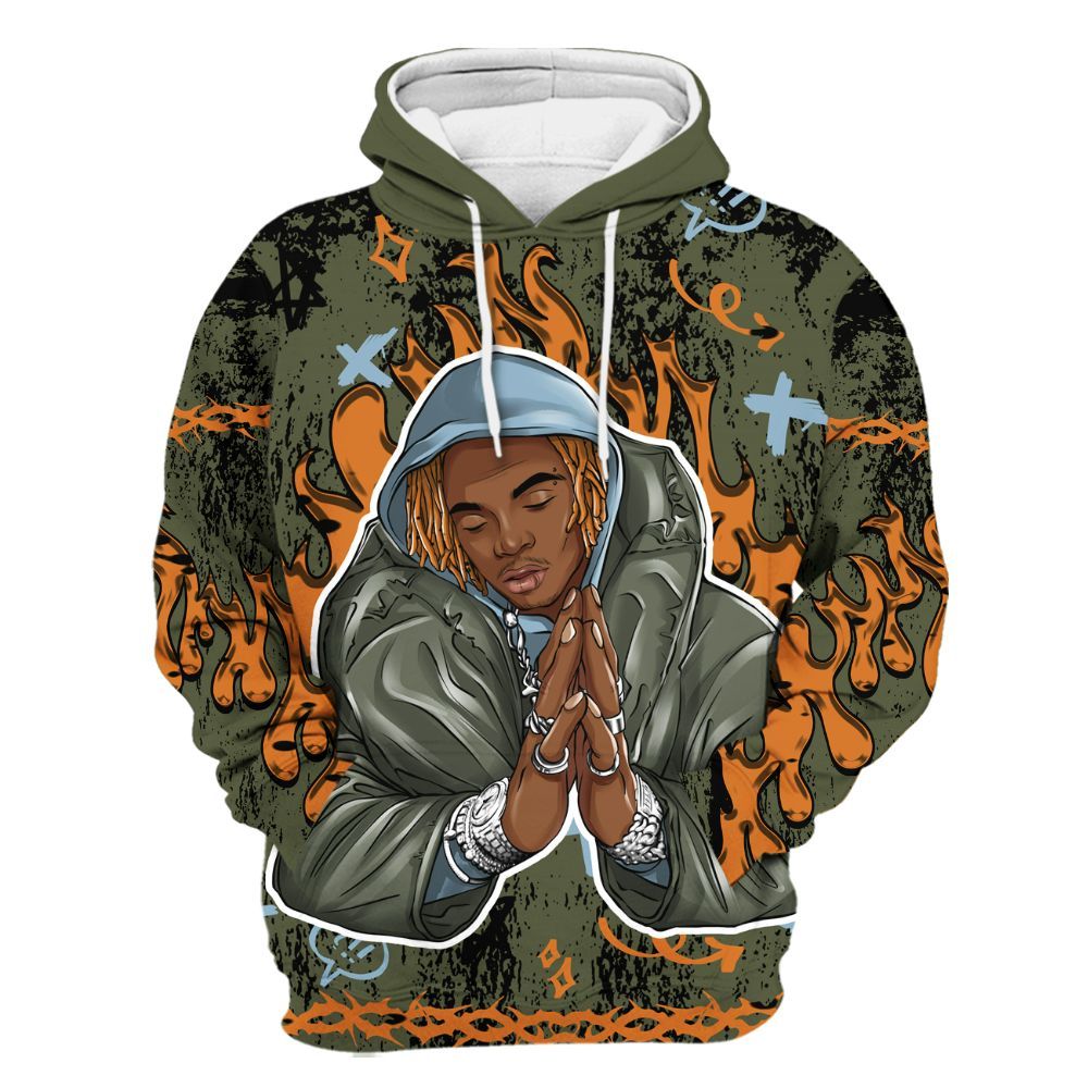 Hoodie To Match Olive 5s - Trappin' Unique Graphics All Over Print