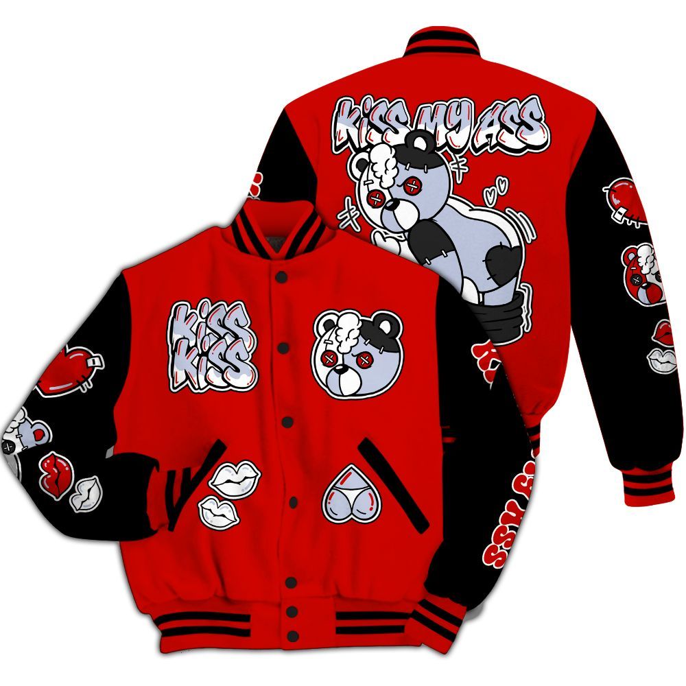 Varsity Jacket To Match Fire Red 6s - Kiss My Hugz All Over Print