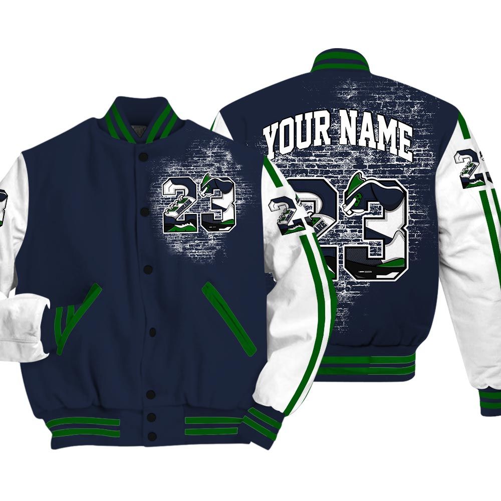 Varsity Jacket To Match Midnight Navy 13s - Custom Name Number 23 5s Varsity Jacket Outfit 1305 HDT