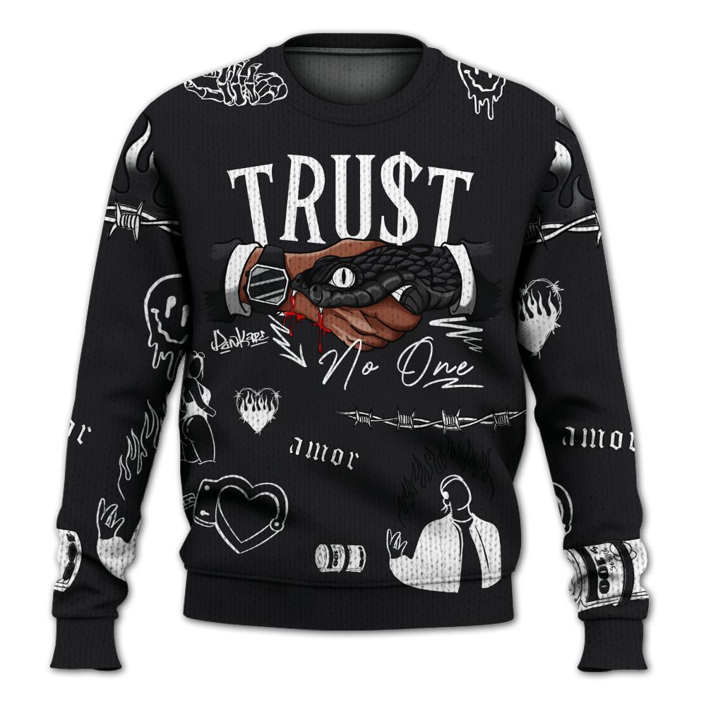 Knitted Sweater To Match White Thunder 4s, Snake Trust No One