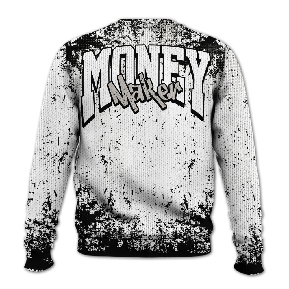 Knitted Sweater To Match Retro Reverse Metallic 5s - Move In Silence Money Street Retro
