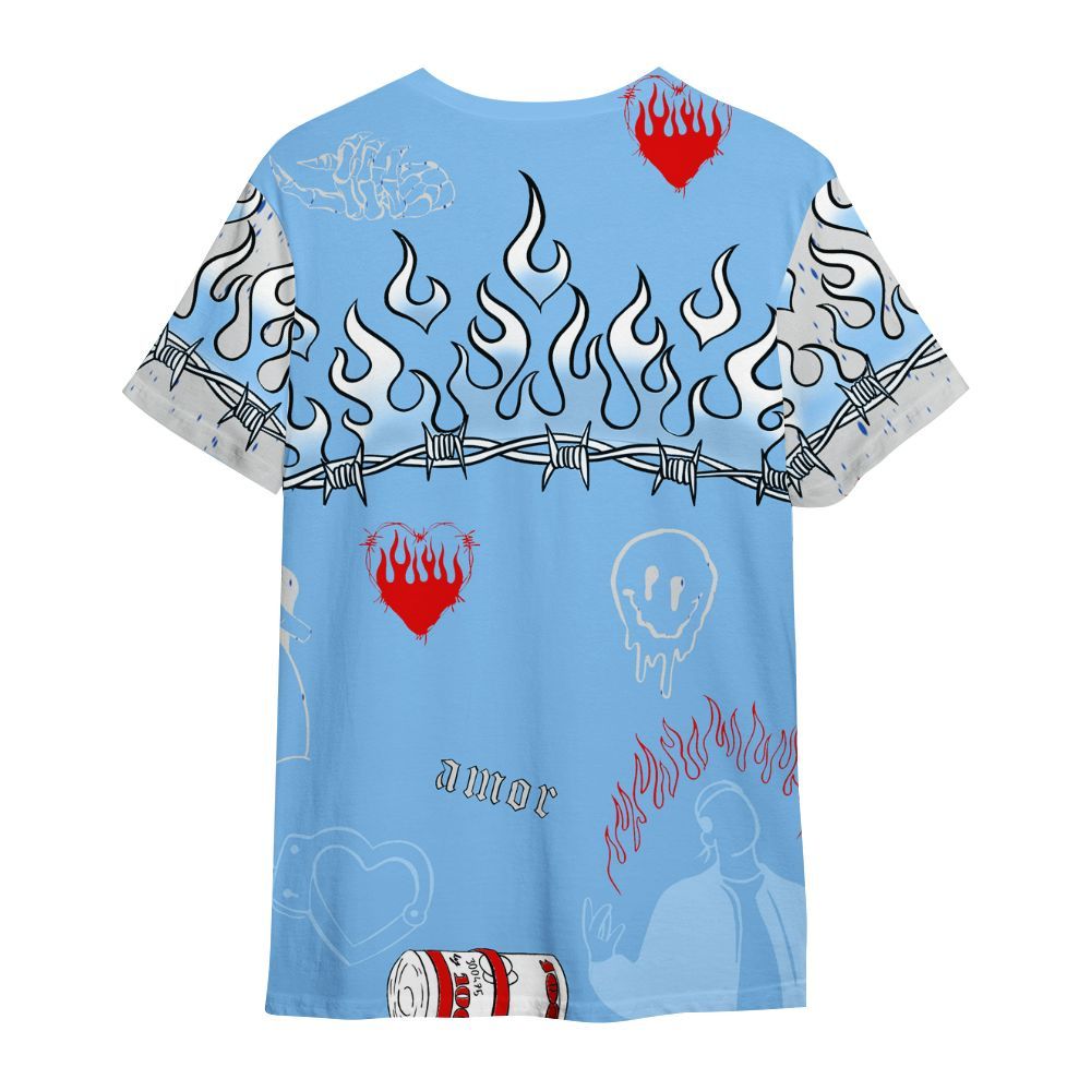 Shirt To Match University Blue 5s - Snake Trust No One All Over Print