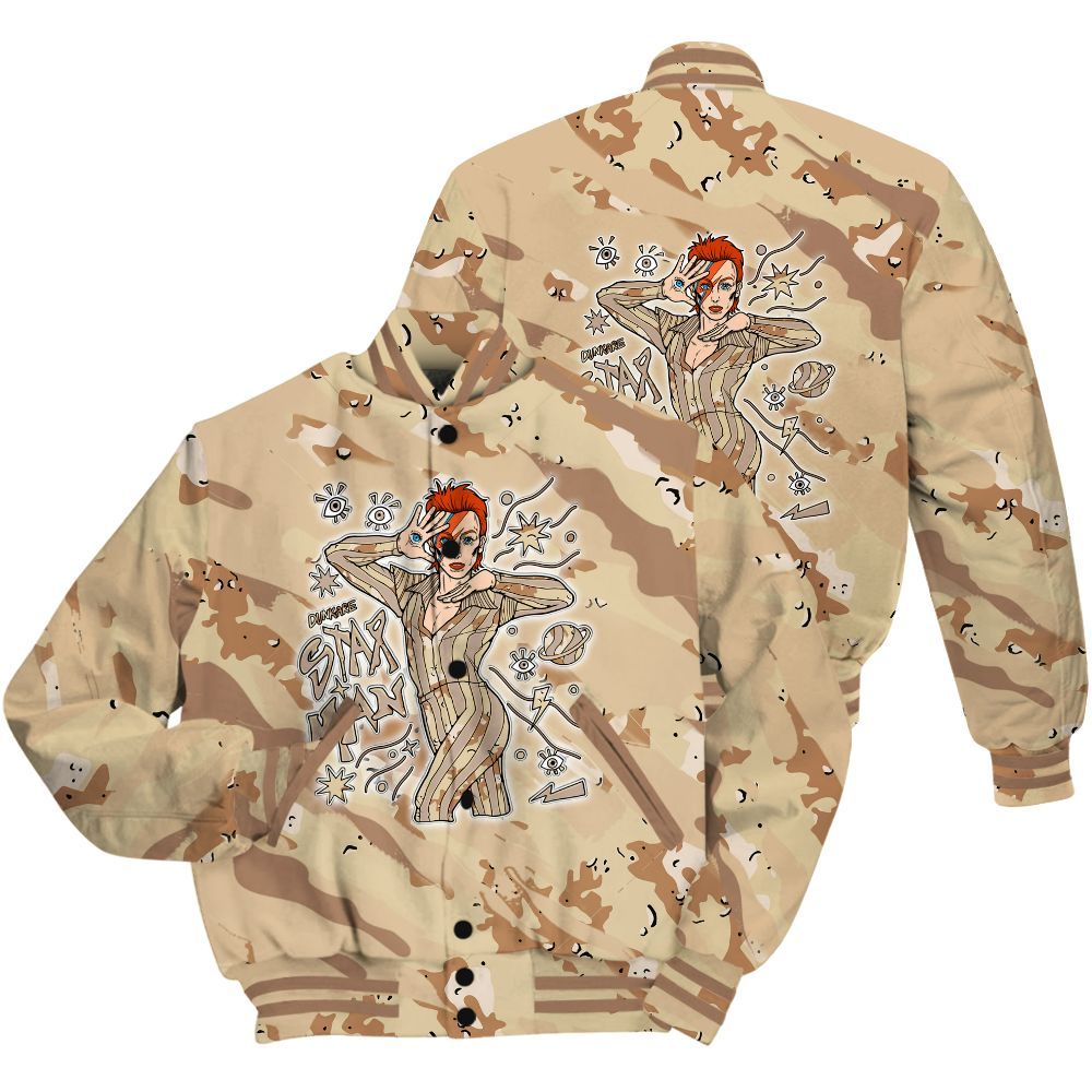 Varsity Jacket To Match Desert Camo 3s Shirt - Starmans Graphics Colored All Over Print