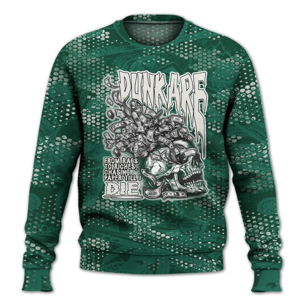 Sweatshirt To Match Oxidized Green 4s - From Rags To Riches All Over Print