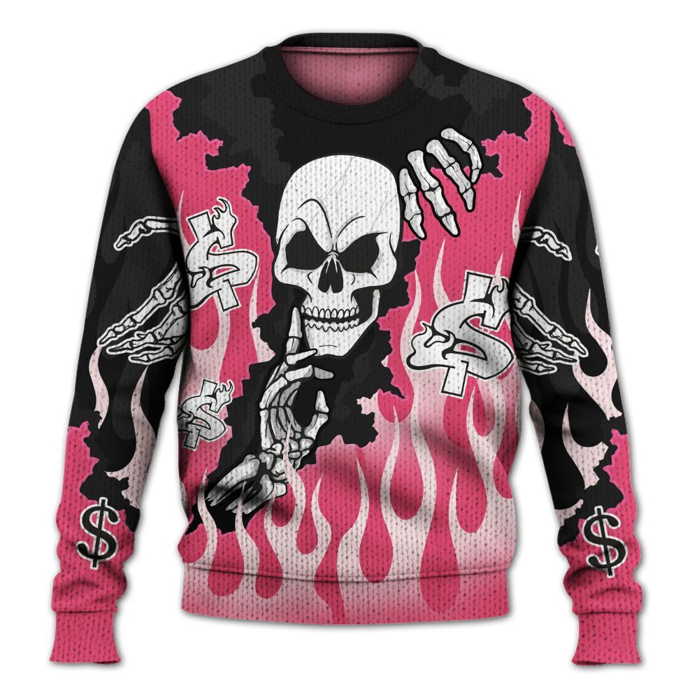 Knitted Sweater To Match A'One Hyper Pink - Ones Move In Silence Graphic Trapped