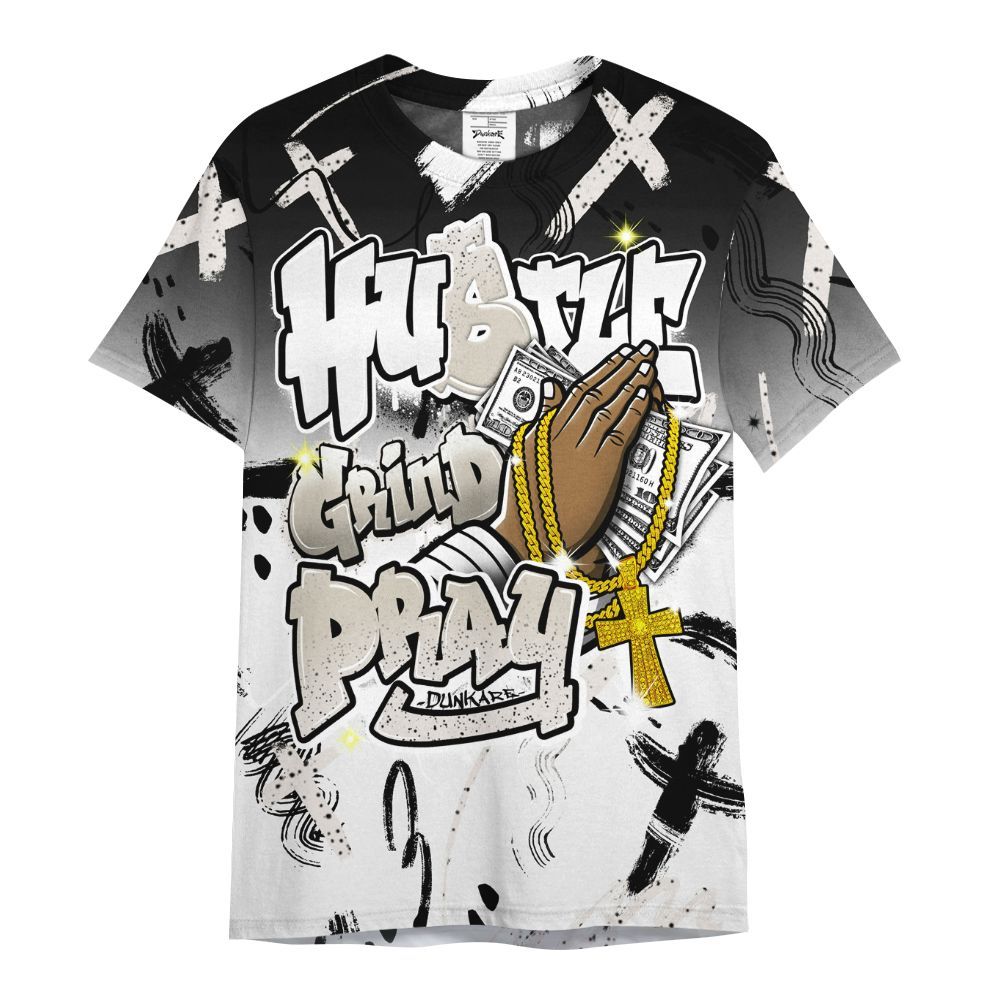 Shirt To Match Retro Reverse Metallic 5s - Money Hustle Grind Pray All Over Print