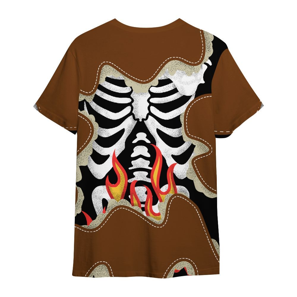 Shirt To Match Archaeo Brown 5s - Skeleton Burning Heart Drip All Over Print