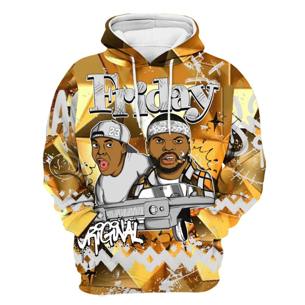 Hoodie To Match NET Gold 4s - Friday Sneaker Crayon All Over Print