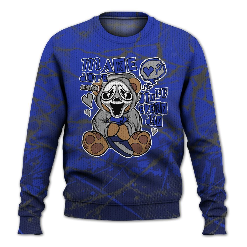 Knitted Sweater To Match Air Max Plus Black Racer Blue - Make Dopes Bear Profound