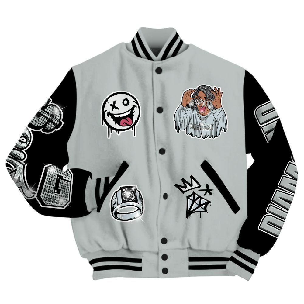 Varsity Jacket To Match Black Wolf Grey 12s - Pressures Makes Varsity Jacket To Match All Over Print