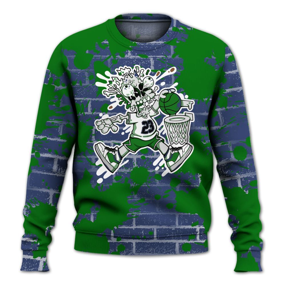 Sweatshirt To Match Midnight Navy 13s - 85's Dunks Graphic Halloween All Over Print