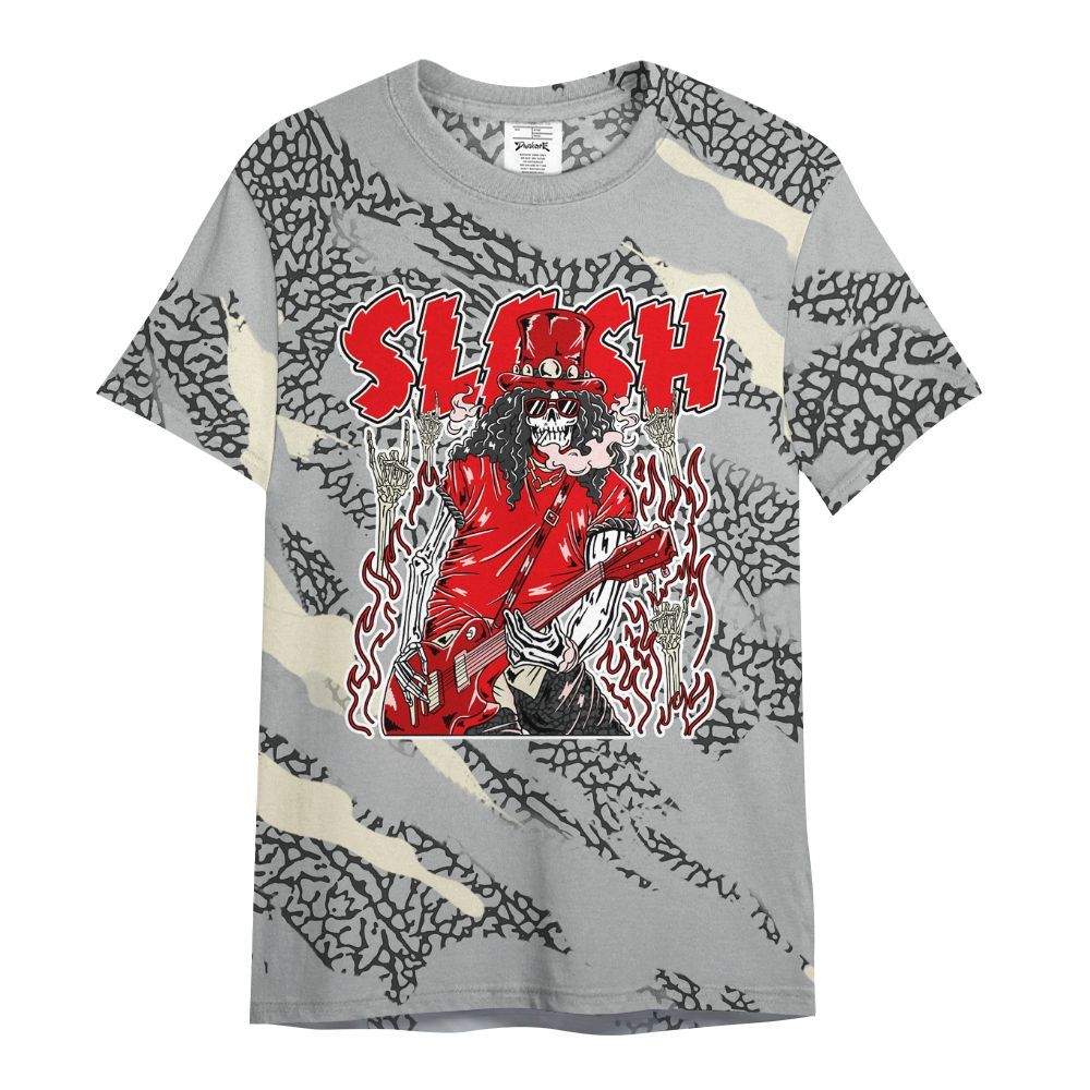 Shirt To Match Cement Grey 3s - Slash Skeleton Colored All Over Print