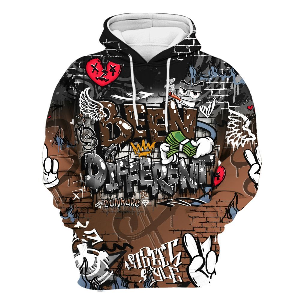 Hoodie To Match Air Foamposite Metallic Copper - Been Dif2erent Drip Graffiti All Over Print