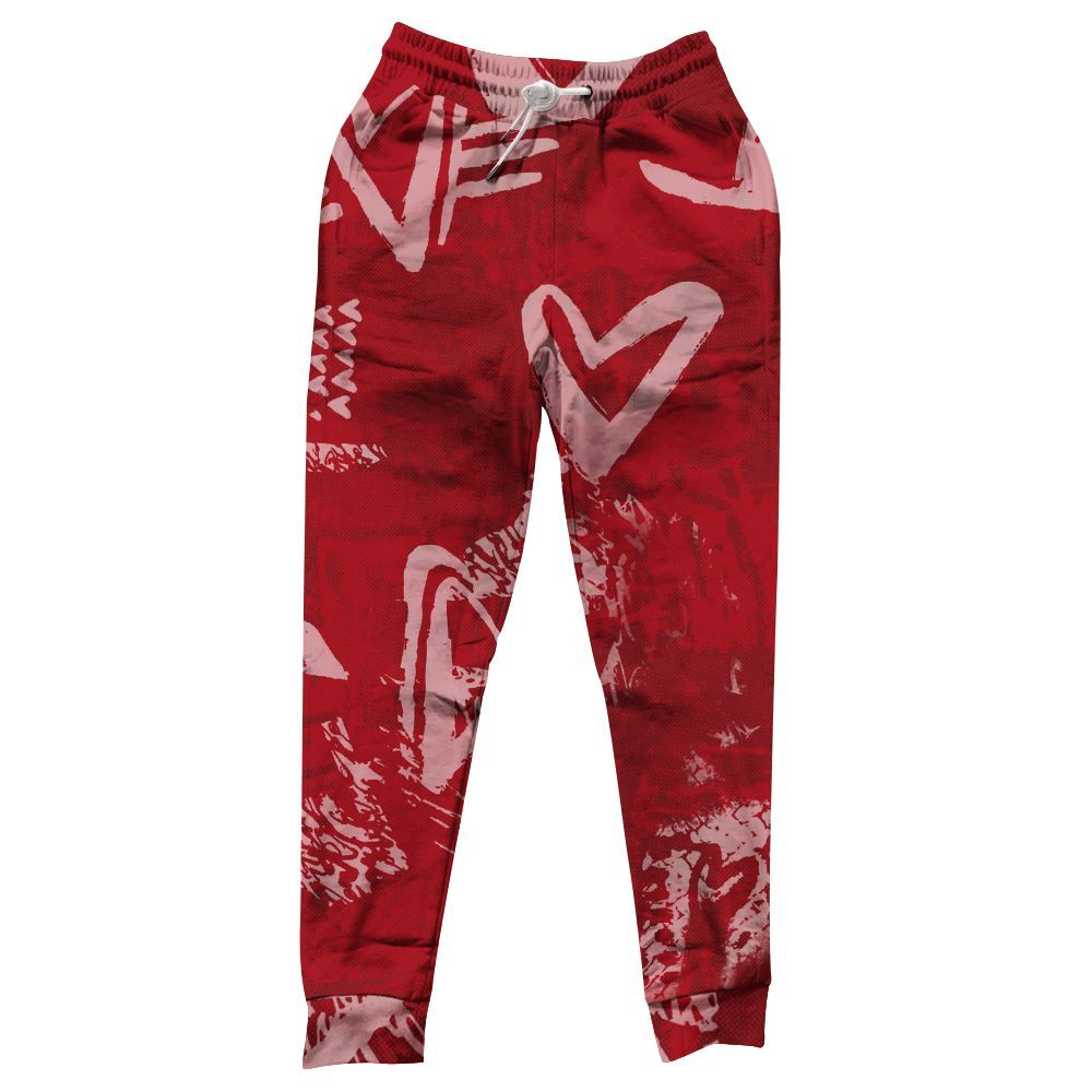 Sweatpant To Match Bred Velvet 11s - Heart Grunge All Over Print