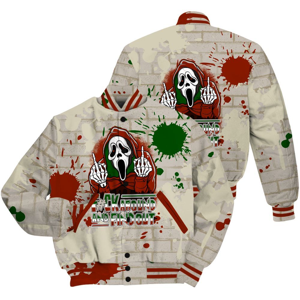 Varsity Jacket To Match El Grito 5s Shirt - F#CK And Find Out Graphic Halloween All Over Print