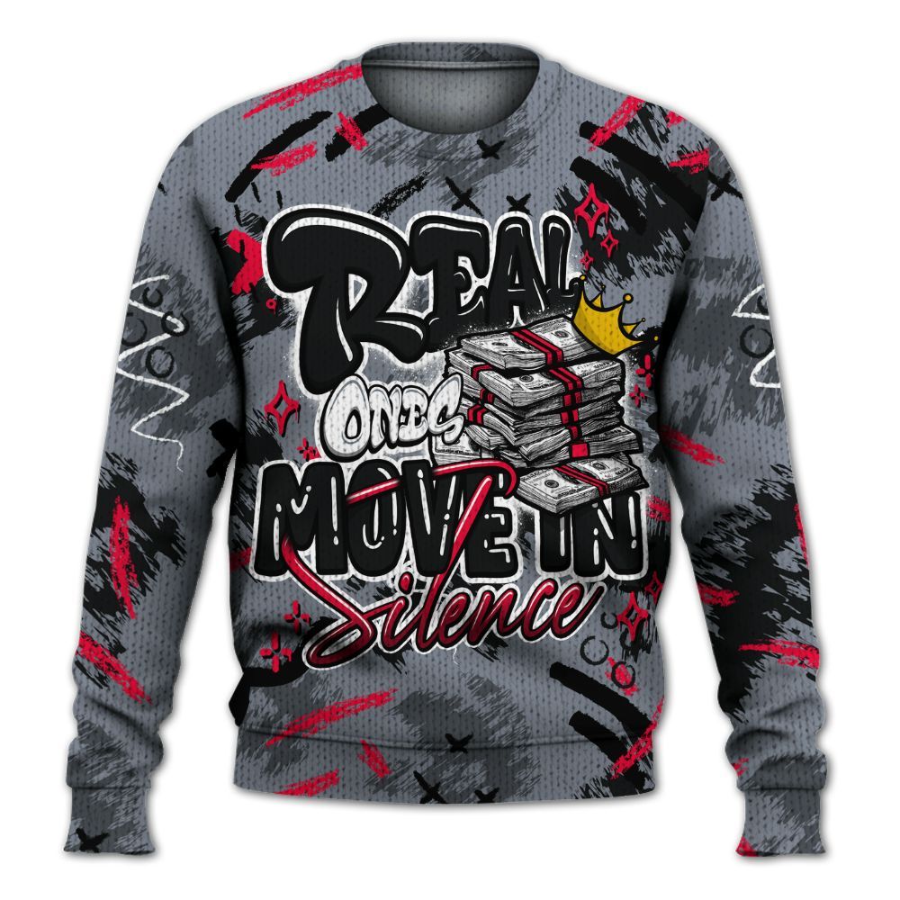 Knitted Sweater To Match Mid Black Metallic 1s - Real Ones Move In Streetwear