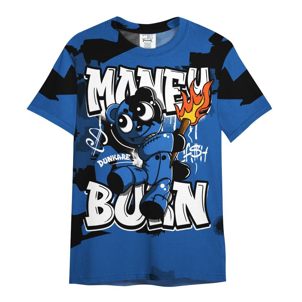 Shirt To Match Low Space Royal 11s - Money Burn Retro All Over Print