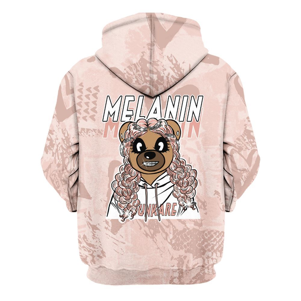 Hoodie To Match Low Legend Pink 11s - Pigments Bear Heart Grunge All Over Print