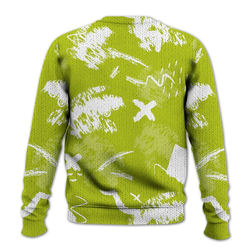 Knitted Sweater To Match Bright Cactus 13s - Hustle Grind Pray Retro