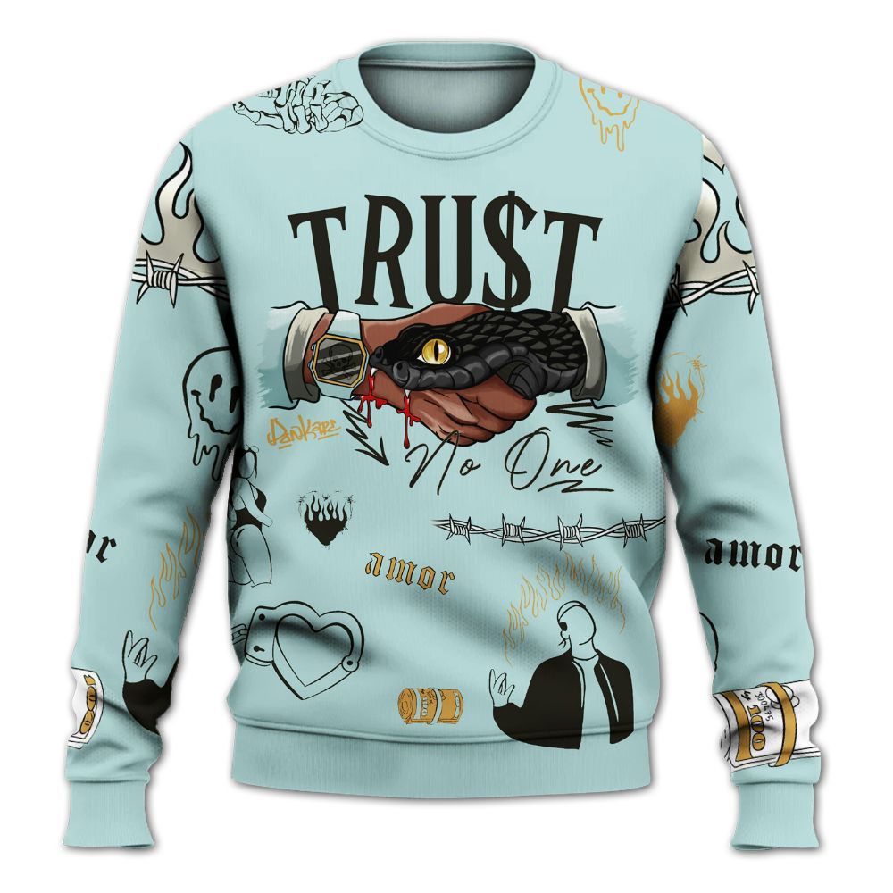 Sweatshirt To Match Pure Platinum 4s - Trust No One Graphic All Over Print