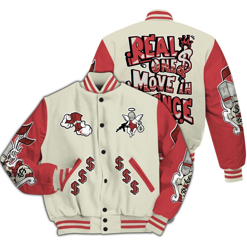 Varsity Jacket To Match Valentine's Day 2026 4s - Ones Move In Silence Graphic All Over Print