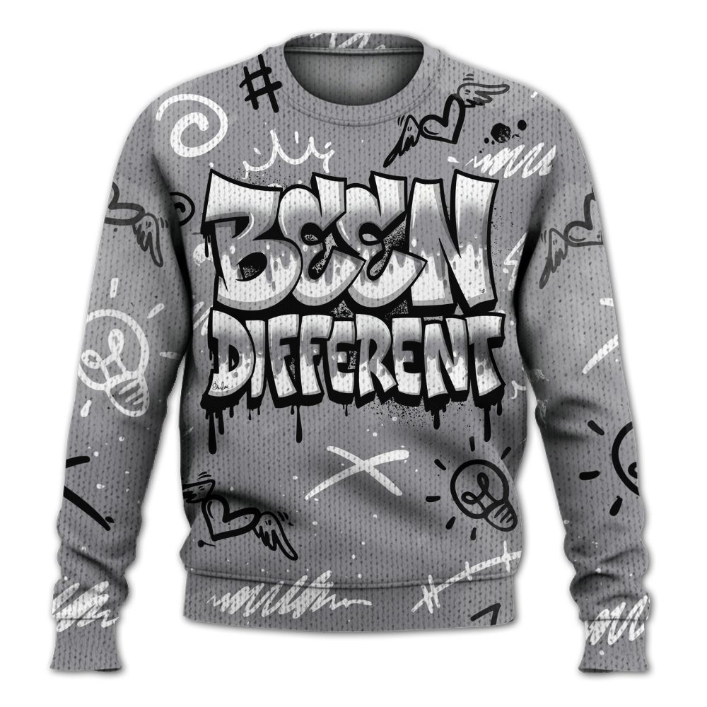 Knitted Sweater To Match Cement Grey 11s - Drip Been Di2ferent