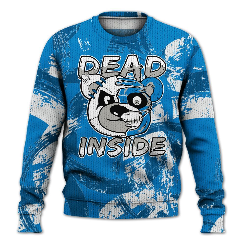 Knitted Sweater To Match Industrial Blue 4s - Lifeless Bear Circle Slpash