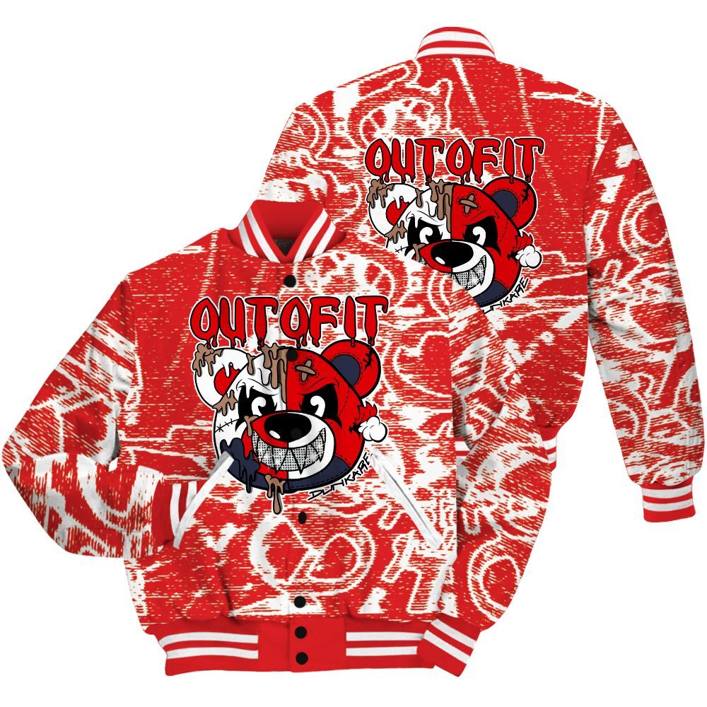 Varsity Jacket To Match Low OG Howard Bison 1s Shirt - Out Of It Bear Avant-Garde All Over Print