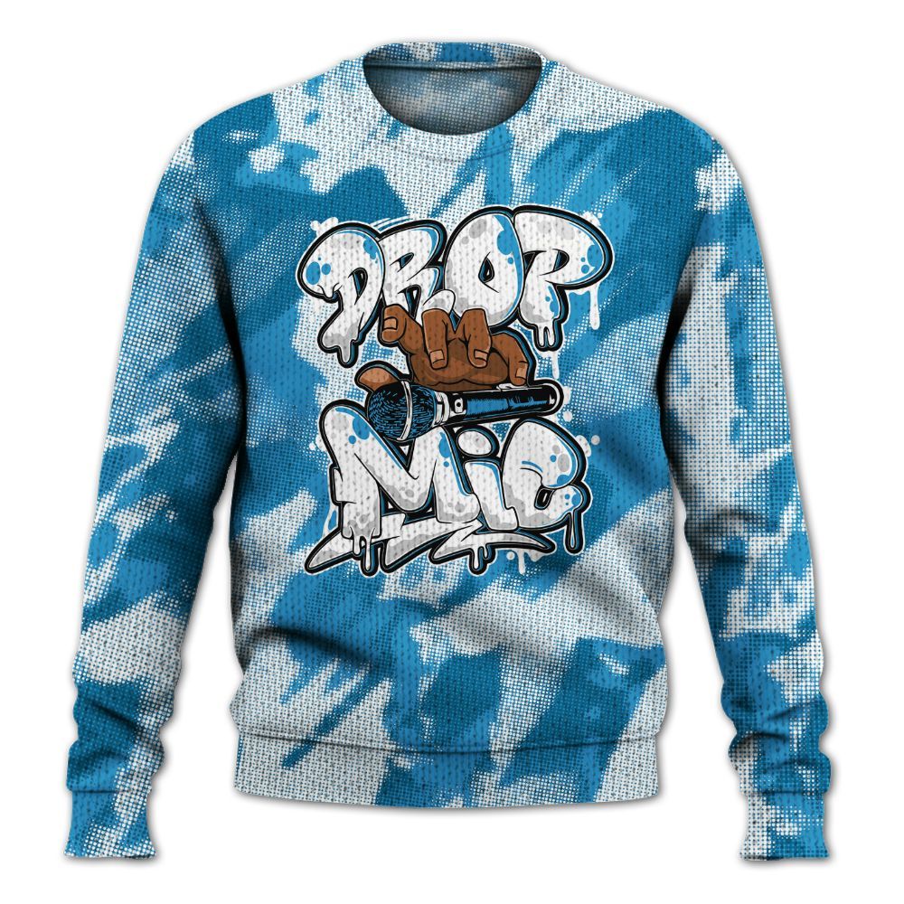 Knitted Sweater To Match Powder Blue 9s - Drop Mic Abstract